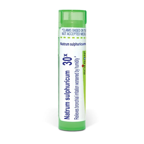 Boiron Natrum Sulphuricum 30X, Homeopathic Medicine for Bronchial Irritation Worsened By Humidity, 80 Pellets