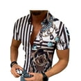 thumbnail image 1 of FASHIONWT Men Beach Button-down Business Tropic Graphic Lapel Shirts Top, 1 of 4