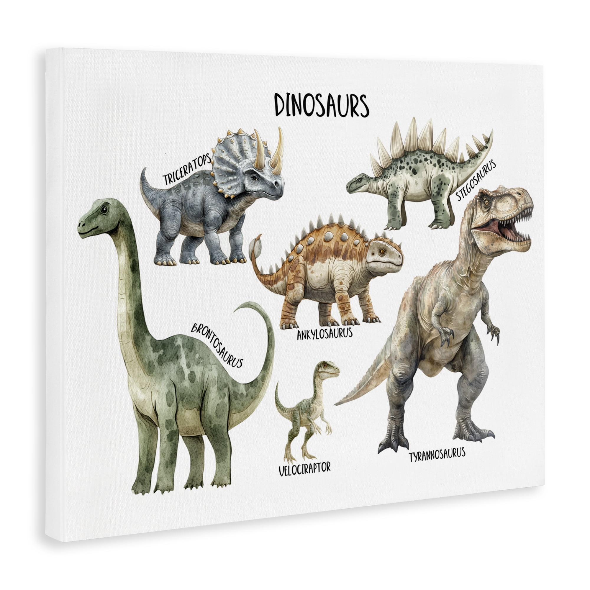 Stupell Industries Meet The Dinosaurs Canvas Wall Art, design by Christine Simpson Art