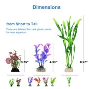 GreenJoy Aquarium Decorations Accessories - Fish Tank Decor Kit with Artificial Plants and Hideouts Ornaments Multiple Colors