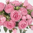 thumbnail image 3 of Ramo de flores artificiales de peonía de seda para el hogar, la habitación, la fiesta, la boda y la novia. Rosado, 3 of 9