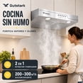 thumbnail image 3 of Campana extractora purificadora Gutstark Home Acero Inox 50x44.5x12 cm 200 A 300 m3/h, 3 of 9