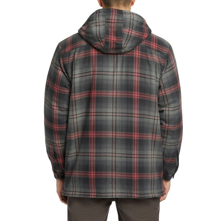 Wolverine Hastings Sherpa Lined Hooded Shirt Jac Men Gunmetal Plaid