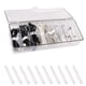 thumbnail image 1 of Caja de plástico para gestión de cables con tapa y 10 bridas, organizador portátil transparente para guardar cables con 8 compartimentos, 1 of 6