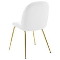 thumbnail image 5 of Side Dining Chair, Velvet, Metal Steel, White, Modern Contemporary Urban Design, Kitchen Room Cafe Bistro Restaurant Hospitality, 5 of 8