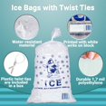 thumbnail image 4 of Pack of 1000 Ice Bags with Twist Ties 11 x 20. Printed Bags Ice Bags with Write on Block 11x20. Capacity 8 lbs. Food Grade Safe Plastic Ice Bags. Cool Penguin Design., 4 of 5