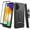 Black, variant on Compatble for Samsung Galaxy A14 5G Case with Tempered Glass Screen Protector Hybrid Cover with Kickstand Phone Belt Clip Holster - Red