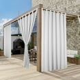 thumbnail image 3 of TOPCHANCES Outdoor Curtains for Patio, Waterproof Detachable Sticky Tab Top Solid Print Outside Curtain for Living Room, Bedroom, Porch, Pergola, Cabana, 52'' x 84'', 2 Panels, White, 3 of 12