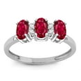 thumbnail image 2 of Star K� Created Ruby 3 Three Oval Stones Promise Ring Wedding Band, 2 of 9