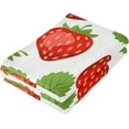 thumbnail image 3 of SKYSONIC Strawberry Soft Hand Towels set of 2, Absorbent Bath Towel Decorative Fingertip Towels for Bathroom Hotel,14.4 x 28.3 inch, 3 of 7
