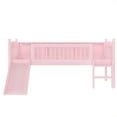 thumbnail image 5 of Newest Space-Saving Teens and Adults Organized & Relaxing Solid Wood Twin XL Low Loft Bed with LED Lights and Storage Shelves,Pink, 5 of 18