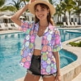 thumbnail image 4 of Uorisanigo Colorful Eggs Matching Couple Outfits Easter Husban and Wife Clothing Light Men's Short Sleeve Shirt Summer Workwear and Womens Button Down Shirt Party Blouse Tops Size XS, 4 of 8