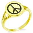 thumbnail image 1 of Stainless Steel Peace Minimalist Oval Top Polished Statement Signet Ring, 1 of 1