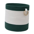thumbnail image 4 of Fancyes Cotton Rope Storage Basket,Clothes Storage Basket with Handles,Multipurpose Dirty Clothes,Laundry Basket for Dorm Gift Basket green and white, 4 of 8