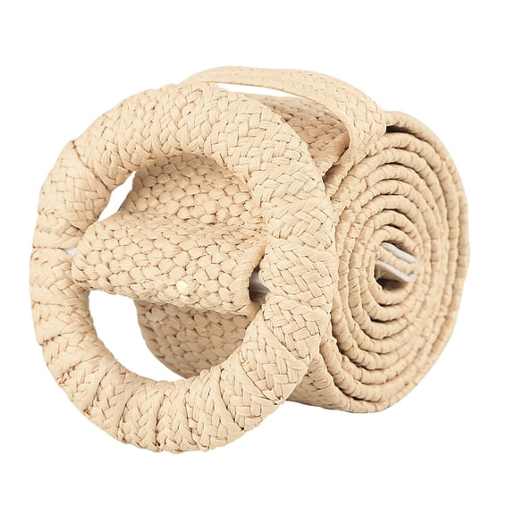 DOVACKA Women's Woven Rattan Wide Stretch Straw Belt, Boho Elastic Waistband for Dresses Summer Beach