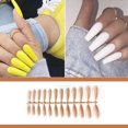 thumbnail image 4 of Qarigey Uñas postizas largas cortas de mano Multicolor uñas postizas manicura a la moda a juego pequeñas puntas de manos de cubierta Juegos de manicura Amarillo claro, 4 of 5