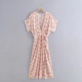 thumbnail image 3 of Vestido largo sexy con escote en V profundo de TEELYNN para mujer, vestidos 2023 con estampado floral vintage, vestidos bohemios con abertura lateral, vestidos casuales de playa de verano, 3 of 5