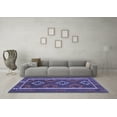 thumbnail image 3 of Ahgly Company Machine Washable Indoor Rectangle Oriental Blue Traditional Area Rugs, 8' x 10', 3 of 4