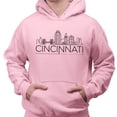 thumbnail image 2 of Skyline Cincinnati Ohio Hoodie Sweatshirt Unisex X-Large Pink, 2 of 5