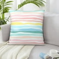 thumbnail image 6 of ZICANCN Colorful River Lines Throw Pillow Covers, Bed Couch Sofa Knit Decorative Pillow Covers for Living Room Farmhouse, 22"x22", 6 of 8