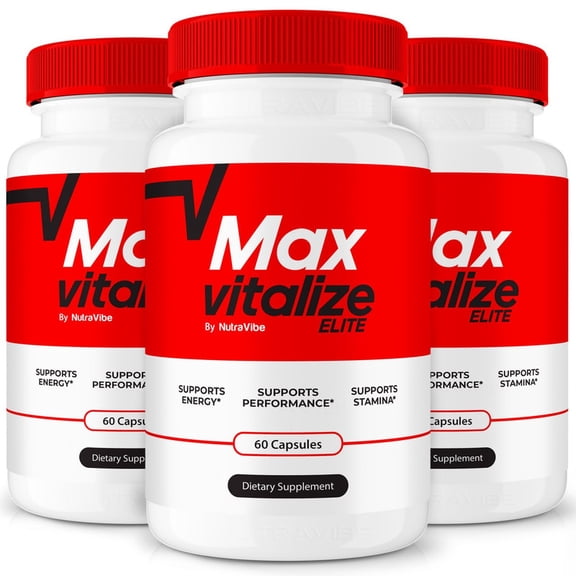 (3 Pack) Max Vitalize Elite – Original MaxVitalize Elite Capsules with a Natural Daily Blend for Wellness |Clean, Gentle, Easy-to-Swallow Pills (180 Capsules)
