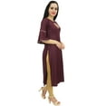 thumbnail image 2 of Bimba Women's Ethnic Maroon Tunic Kurti Designer Mandala Embroidered Kurta Top-12, 2 of 8