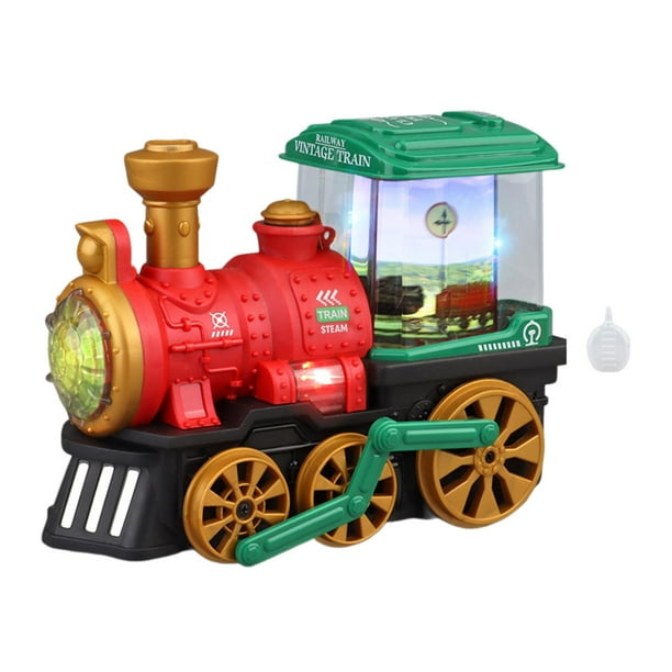 STARTIST Electric Train Set Locomotive Electric Steam Engine for Boys Children Girls Green
