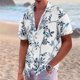 thumbnail image 2 of Men'S Casual Loose Fitting Short Sleeved Shirt Fashionable Lapel Shirt Top 4XL, 2 of 5