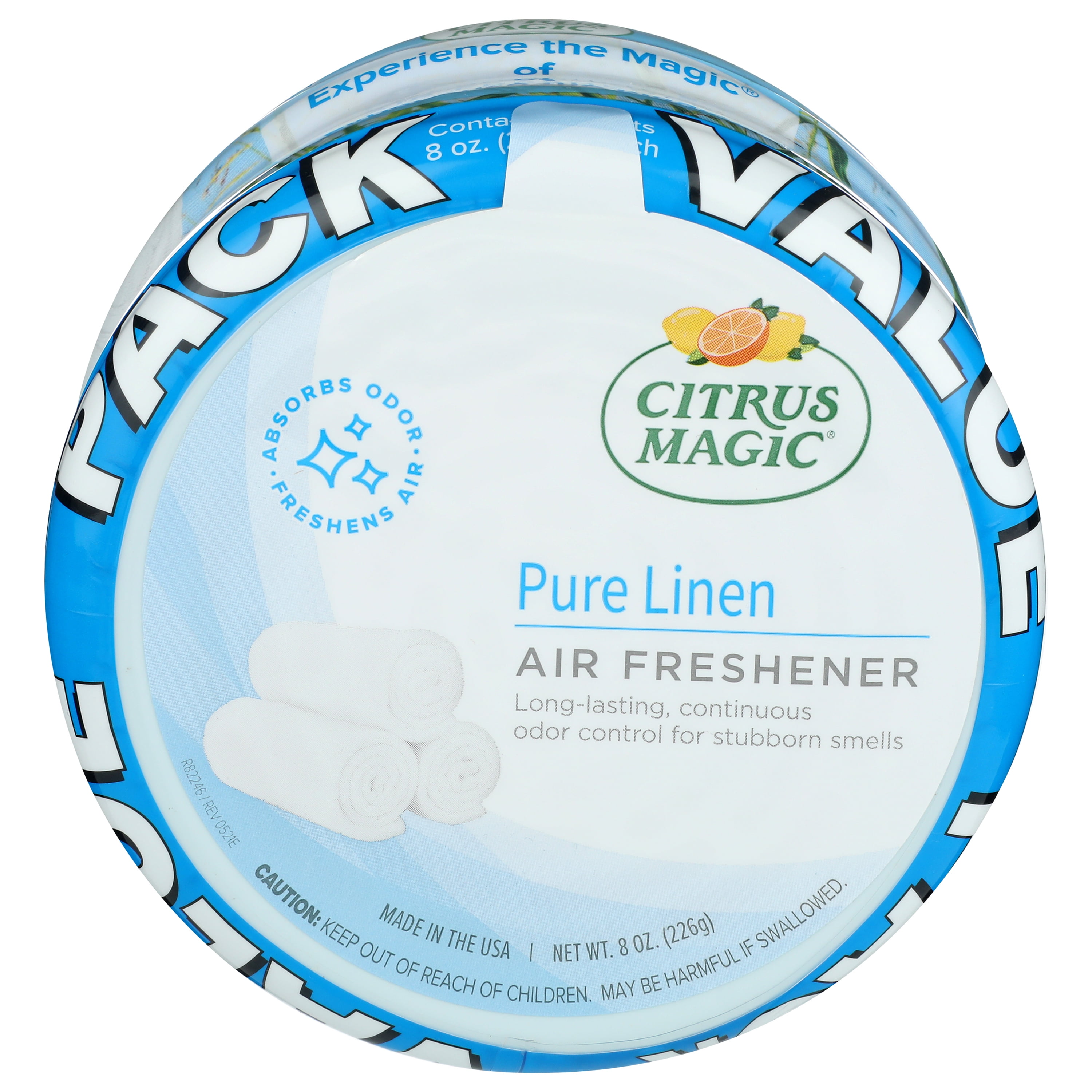 Citrus Magic Odor Absorbing Gel Air Freshener, Pure Linen, 8-Ounce, Pack of 2
