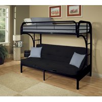 Twin/Full/Futon Bunk Bed, Black - Metal Tube Black