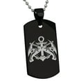thumbnail image 1 of Stainless Steel Pirate Anchor & Pistols Emblem Engraved Dog Tag Pendant Necklace, 1 of 1