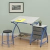 Studio Designs  Comet Blue Drafting Hobby Craft Table with Stool