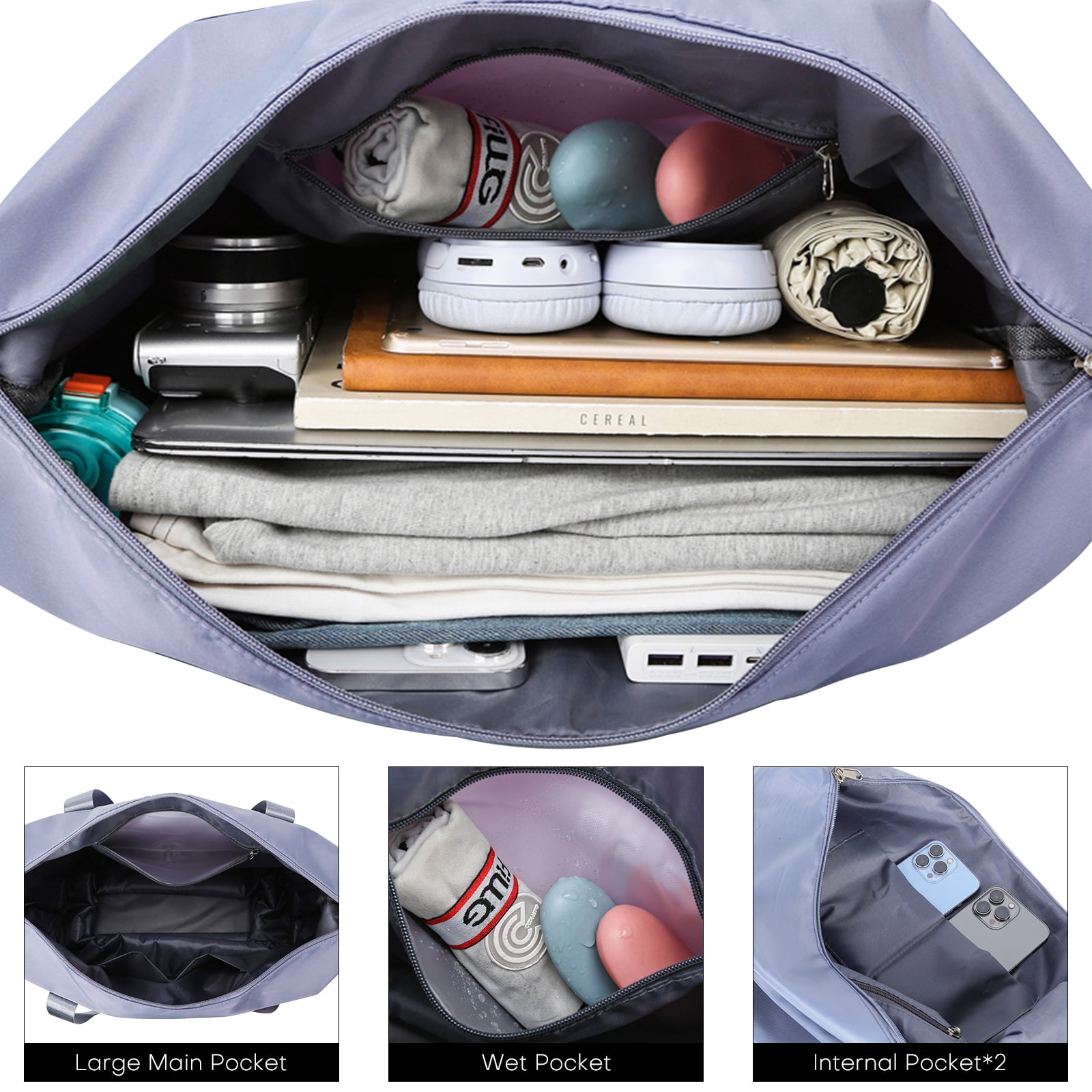 Expandable Rolling Travel Bag With 360° Detachable Wheels Foldable Luggage Bag Waterproof Carry On Overnight Tote For Home Storage Gym Moving Camping