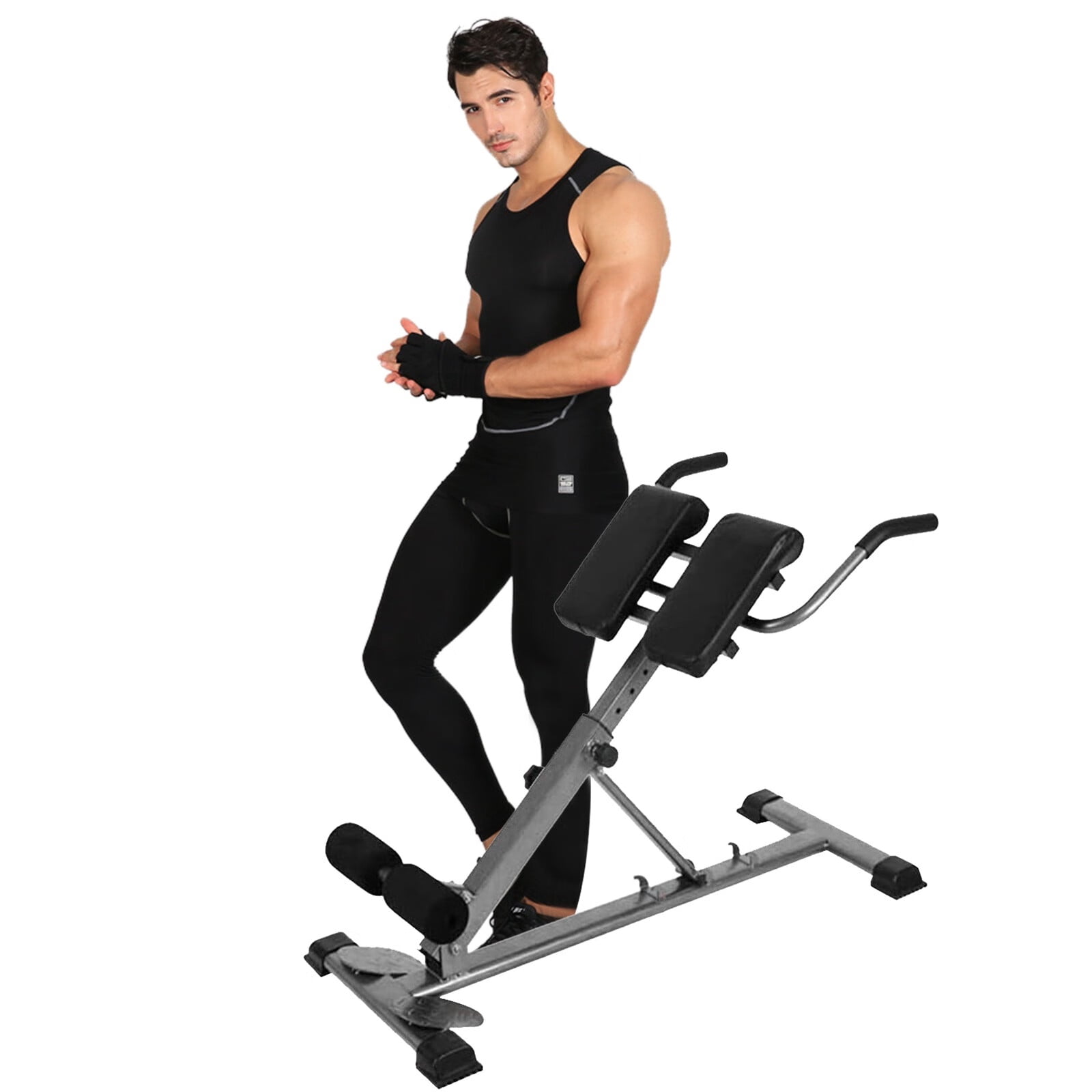 Adjustable Roman Chair, Foldable Abdominal Exercise Bench Back