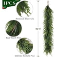 thumbnail image 2 of Guvpev 5FT Artificial Norfolk Pine Garland - Real Touch Winter Pine Needles Christmas Garland, Seasonal Decor Greenery Garland for Mantel, Table, Stairs, Window, Indoor Outdoor Xmas Holiday Decor, 2 of 13