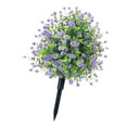 thumbnail image 4 of Arbustos de árboles topiarios artificiales Plantas falsas para exteriores con arbustos con estacas de tierra para Violeta, 4 of 9