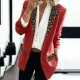 thumbnail image 3 of Women's Long Sleeve Casual Blazers Label Button Open Front Tuxedo Leopard Printed Jacket Suit Winter Coats for Women, 3 of 4