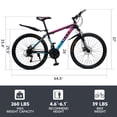 thumbnail image 4 of Mountain Bike, 24 Speeds with Disc Brakes High-Carbon Steel Frame Mens Womens Mountain Bike, 24 26 27.5 Inch Front Suspension MTB Bicycle for Adult & Teenagers, 4 of 12