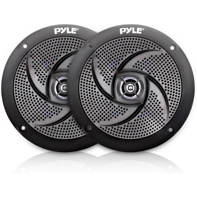 Bocinas Marinas de 6.5 Pulgadas Pyle, Sistema de Sonido Estéreo Exterior Resistente al Agua y Clima de 240 Watts, 2 Vías, 1 Par, Negro