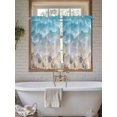 thumbnail image 5 of Summer Beach Kitchen Curtain 84 Inch Length, Ocean Blue Star Shell Sea Waves Small Short Cafe Tiers Curtains Drape, 2 Panel Coastal Beachy Window Treatment Rod Pocket Drapery Panels Curtains 42x84, 5 of 6