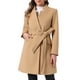 thumbnail image 1 of Abrigo Vintage con Cinturón para Mujeres INSPIRE CHIC, Abrigos de Invierno con Cuello Alto, Talla M, Color Caqui, 1 of 1