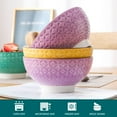thumbnail image 7 of vancasso Tulip Porcelain Cereal Bowl Set of 4, Multicolour Patterned Japanese Style Dinner Service Moroccan Crockery Rice Bowl Ramen Bowl Set, Ideal for Soup/Mixing/Fruit/Noodle/Dessert/Snack, 7 of 7