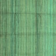 thumbnail image 1 of Ahgly Company Machine Washable Indoor Square Abstract Turquoise Blue Modern Area Rugs, 4' Square, 1 of 4