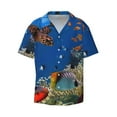 thumbnail image 3 of Cauagu Colorful Coral Reef Men's Short Sleeve Button Down Hawaiian Shirt for Men Bowling Shirts Casual Summer Beach Shirt,Large, 3 of 6