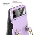 thumbnail image 6 of Elehold Exquisite Handbags Fashion Case Cpmpatible with Samsung Galaxy Z Flip 4 6.7 inch PU Leather and TPU with Shockproof Hang StrapFor Samsung Galaxy Z Flip 4,Purple, 6 of 6