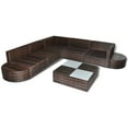 thumbnail image 4 of vidaXL 8 Piece Patio Lounge Set with Cushions Poly Rattan Brown, 4 of 4