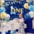 thumbnail image 3 of Boys 1st Birthday Decoration Mr. Onederful Birthday Party Supplies Boy 1st Birthday Backdrop Banner for Baby Toddler Little Man First Birthday Party Decor Photo Prop, 3 of 5