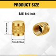 thumbnail image 2 of 1/4 Flare Cap, Round Brass with Neoprene O-Ring Seal HVAC Valve Cap 25Pcs, 2 of 5