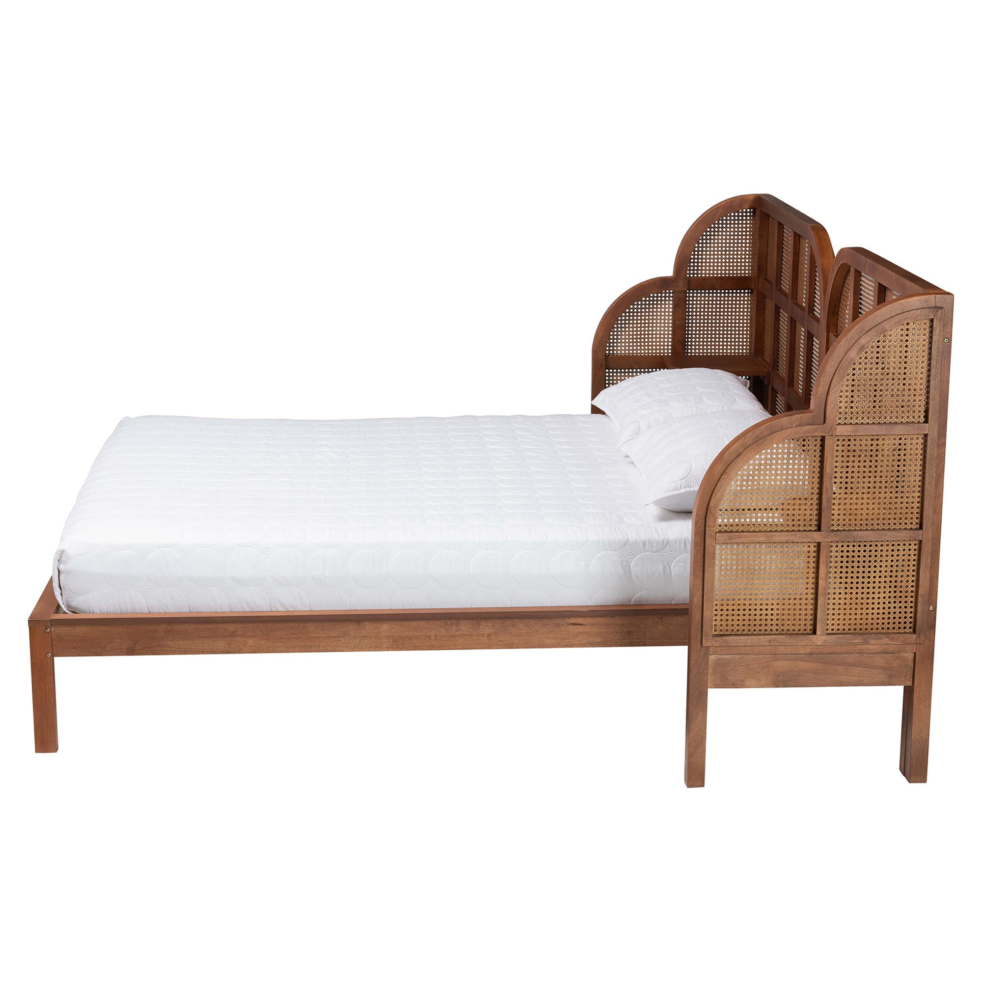 Baxton Studio Cascadia Mid-Century Platform Bed, King, Walnut Brown