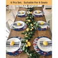 thumbnail image 4 of 13 Inch Round Placemats Set of 6, Navy Blue Christmas Non Slip Heat Insulation PP Table Mats, Snowman Xmas Balls Pine Needle Tree Washable Place Mats for Kitchen Dining Party Table Decor, 4 of 7